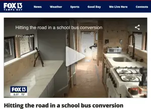 Screenshot of the interior of the HildeBus as seen on our Fox 13 News video tour