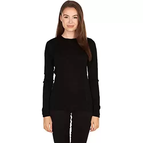 Minus33 100% Merino Wool Base Layer Midweight Black Crew Neck XXL