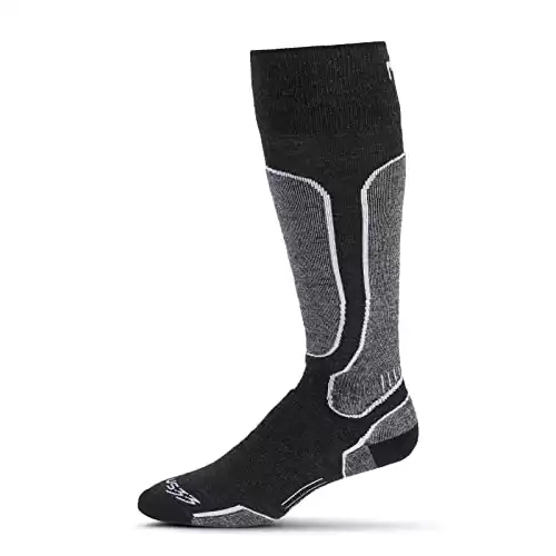 Minus33 Merino Wool Mountain Heritage Elite All Season Lightweight Snowboard Socks - Made in the USA - No-Slip Over the Calf Socks - Black - Large