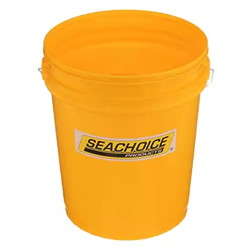 Seachoice 5-Gallon Plastic Bucket w/Metal Handle, Yellow