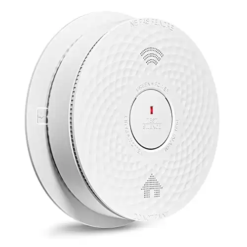 Siterlink Smoke Detector Carbon Monoxide Detector Combo with Voice Alert, Dual Sensor Fire and CO Alarm with LED Light and Test Button, Auto Check, Battery Operated, UL 217 & UL 2034 Standards, 1 Pack