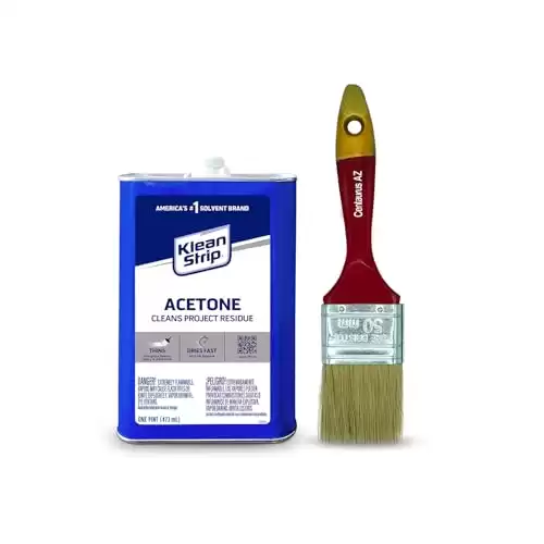 Acetone 16 Ounce Klean Strip Premium Industrial-Grade Solvent for Cleaning-Stripping- Thinning-Fiberglass Epoxy Resin-Versatile Paint-Adhesive Remover Bundled with Premium Quality Centaurus AZ Brush