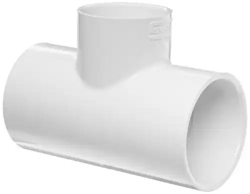 Spears 401 Series PVC Pipe Fitting, Tee, Schedule 40, White, 1-1/2