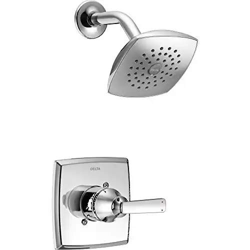 Delta Faucet Ashlyn 14 Series Single-Function Shower Faucet Set, Full Body Spray Shower Head, Chrome Shower Faucet, Delta Shower Trim Kit, Chrome T14264 (Valve Not Included)