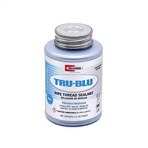 Rectorseal 31631 1/4 Pint Brush Top Tru-Blu Pipe Thread Sealant , Blue