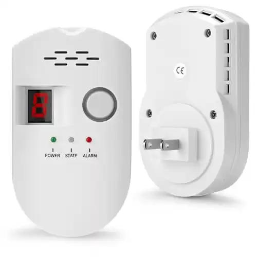 Natural Gas Detector, Plug-in Propane Natural Gas Leak Detector for Home Kitchen RV, Combustible&Explosive Gas Alarm for LPG, LNG, Methane