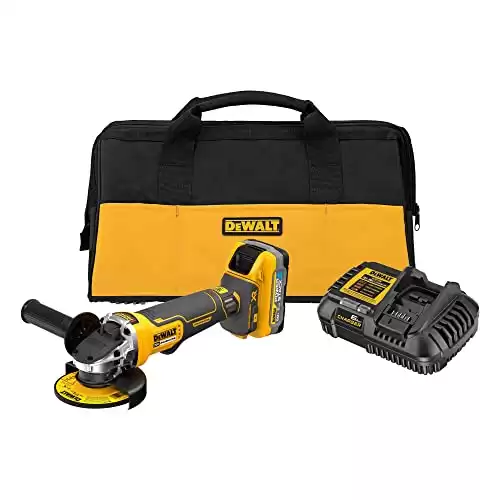 DEWALT 20V MAX Angle Grinder Tool, Cordless, 4-1/2 inch, Battery and Charger Included (DCG413H1), Black