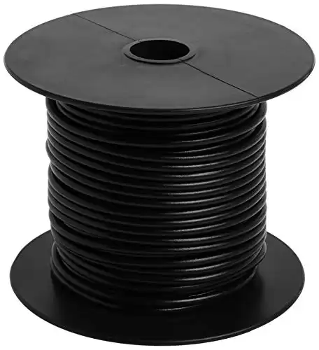 Woods 55667123 Coleman Cable Primary Wire 100ft. Spool Bulk, 14-Gauge, Black