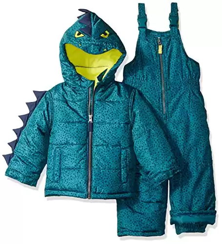 Carter's Boys' Little Character Snowsuit, Green Dinosaur, 4