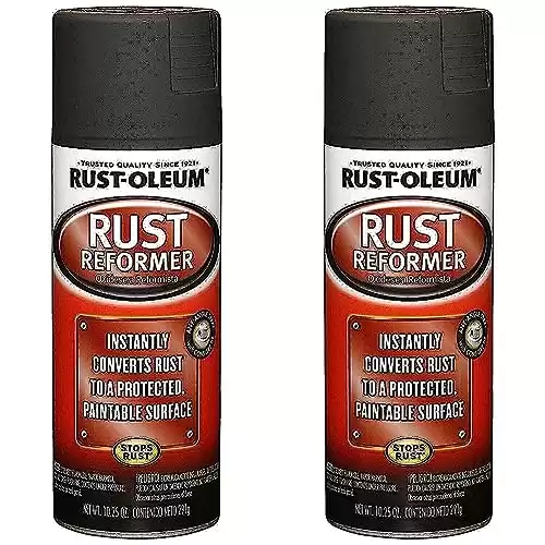 Rust-Oleum 248658 Rust Reformer Spray, 10.25 oz, Black (Pack of 2)